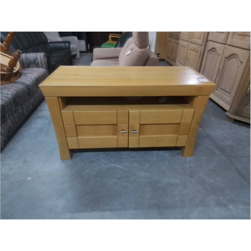 MEUBLE TELE BAS 2 PORTES CHENE CLAIR 