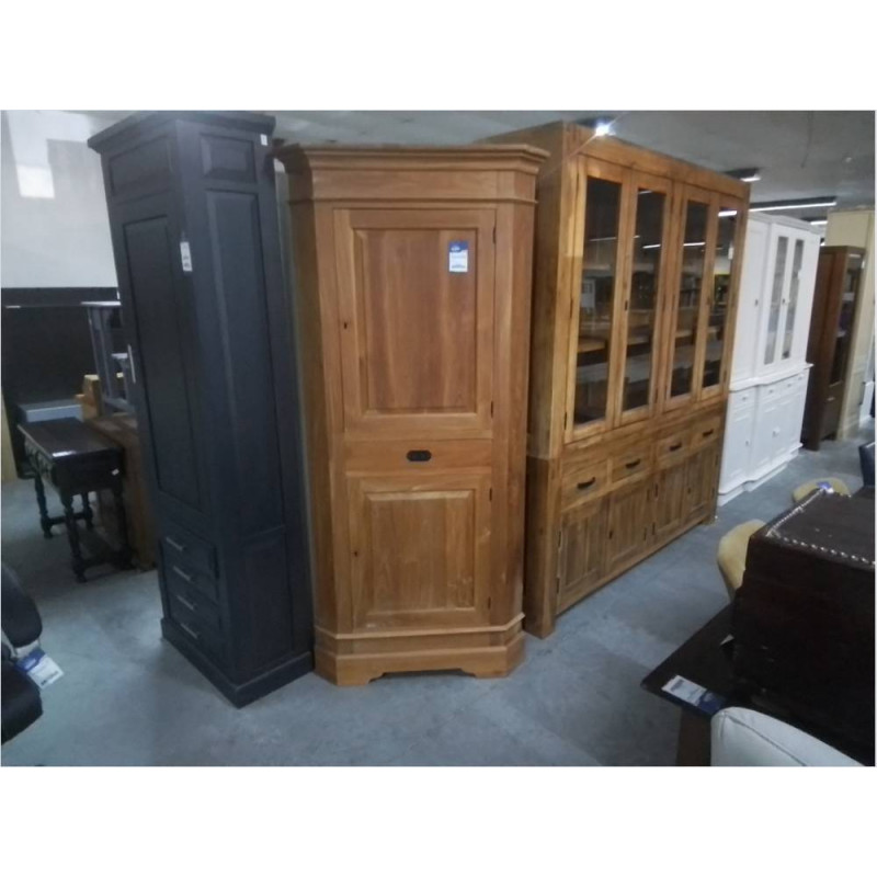 ENCOIGNURE TECK MASSIF 2 PORTES 1 TIROIR 95X59X200