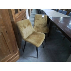 PAIRE DE CHAISES TISSU BRONZE 
