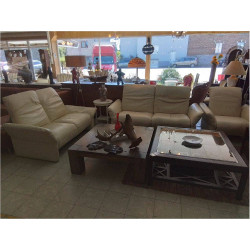 SALON CUIR BEIGE 3+2+1...