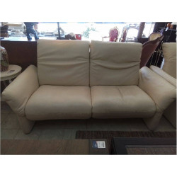 SALON CUIR BEIGE 3+2+1 ACCOUDOIRS & TETES REGLABLES (3)