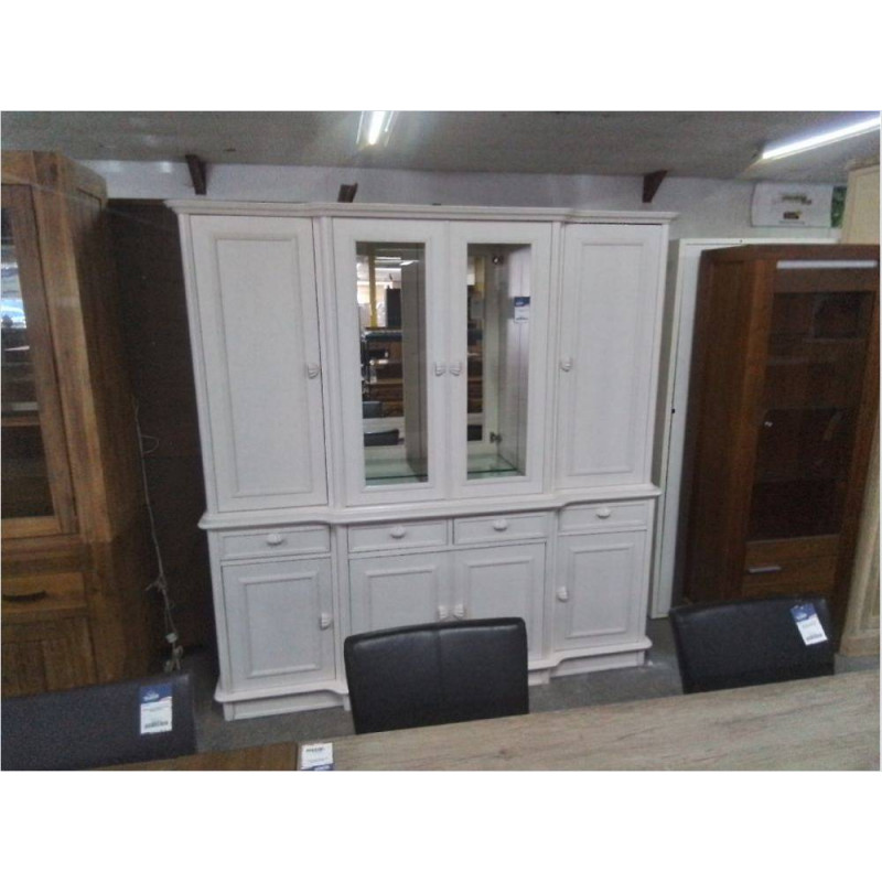 BUFFET 2 CORPS VITRÉ BLANC 200X45X203
