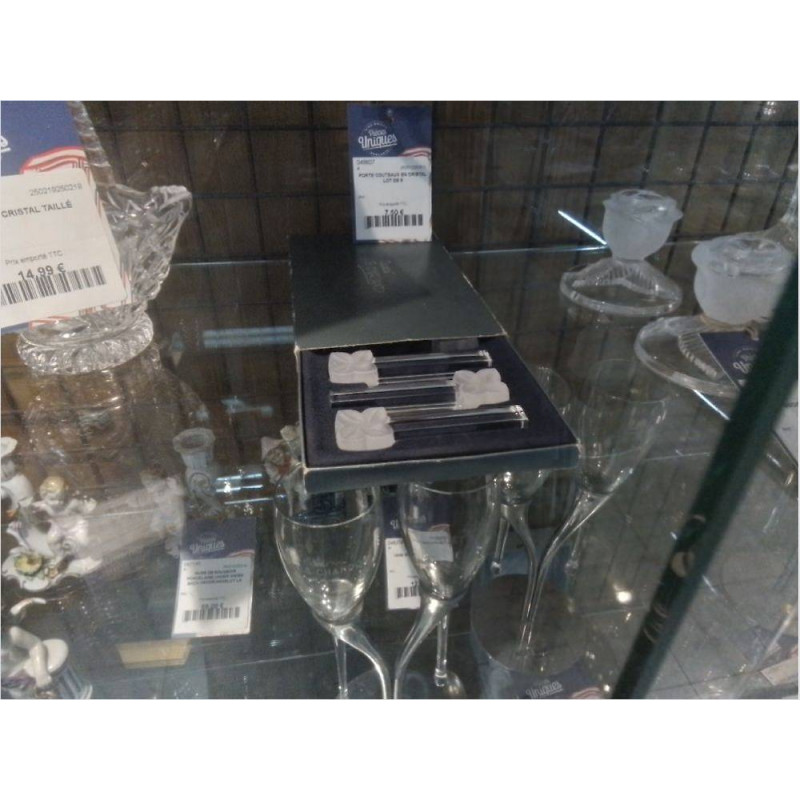 PORTE COUTEAUX EN CRISTAL LOT DE 6