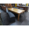 ENSEMBLE BANQUETTE ET 3 SIEGES EN TISSU GRIS 