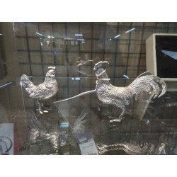 POULE ET COQ EN METAL