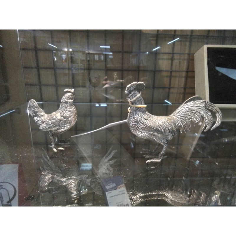 POULE ET COQ EN METAL