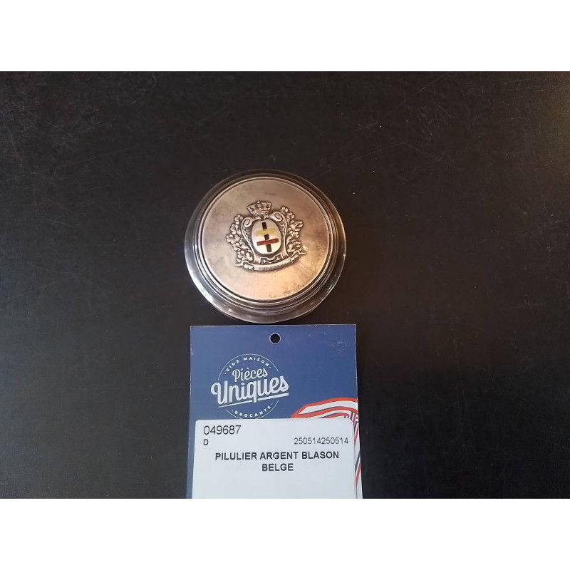 PILULIER ARGENT BLASON BELGE