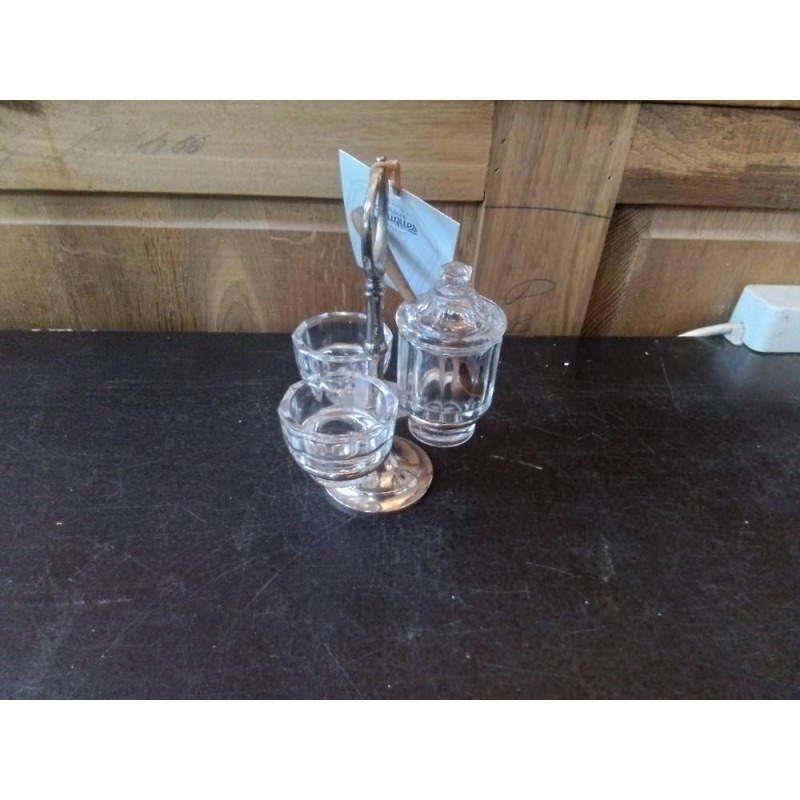 SET A CONDIMENTS VERRE & METAL
