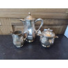 SERVICE A CAFE WISKEMAN METAL ARGENTE 3 PIECES
