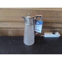 CARAFE CRISTAL & METAL ARGENTE
