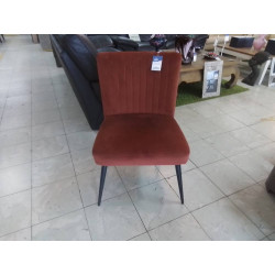 FAUTEUIL TISSU VELOURS BRUN...