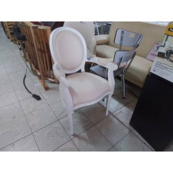 FAUTEUIL STYLE LOUIS XVI BLANC