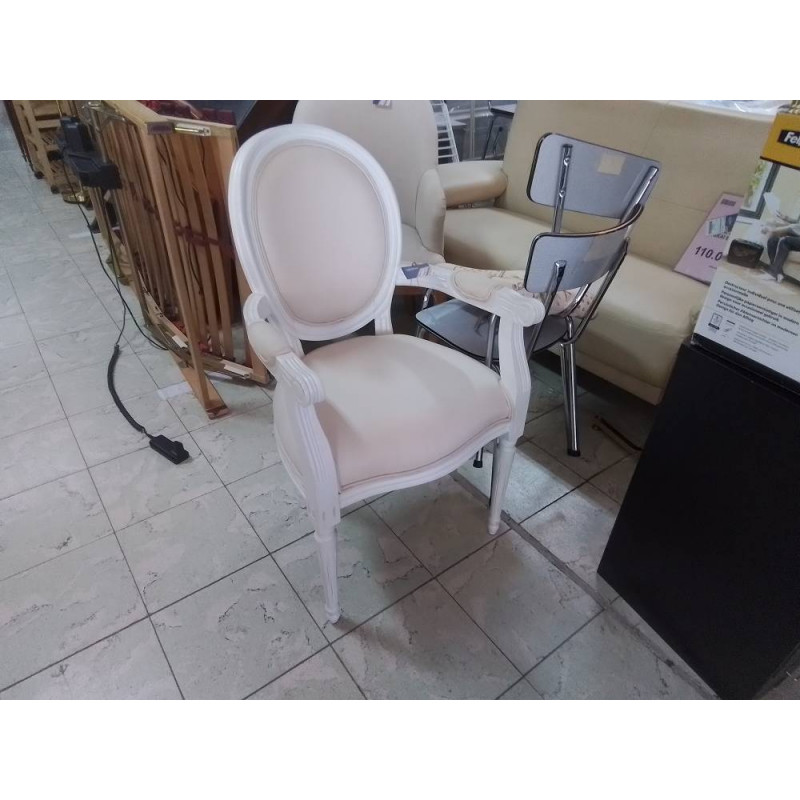 FAUTEUIL STYLE LOUIS XVI BLANC