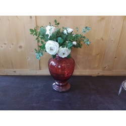 VASE EN VERRE ROUGE
