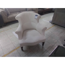 FAUTEUIL ANCIEN TISSU CREME