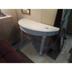 CONSOLE DEMI LUNE BOIS CERUSE