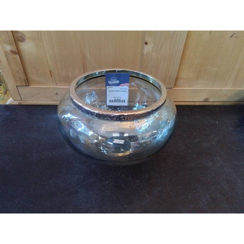 SALADIER VERRE & CHROME