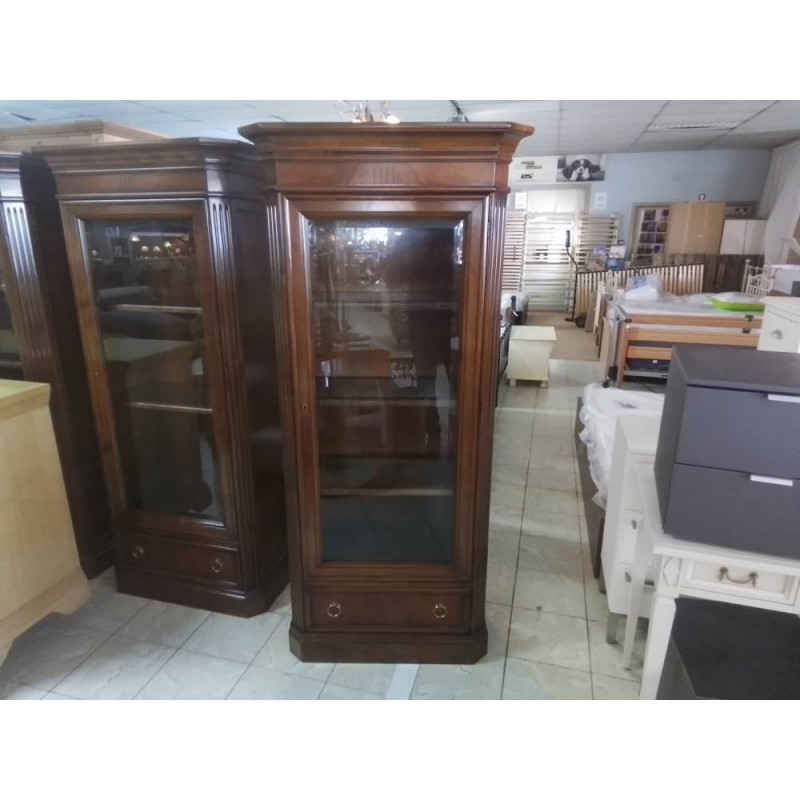 VITRINE COULEUR MERISIER 1 PORTE 1 TIROIR 
