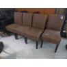 SERIE DE 4 CHAISES TISSU BRUN