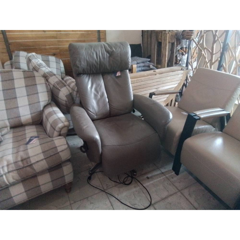 FAUTEUIL RELAX ELECTRIQUE CUIR GRIS