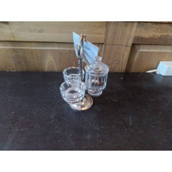 SET A CONDIMENTS VERRE & METAL