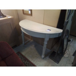 CONSOLE DEMI LUNE BOIS CERUSE