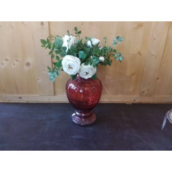 VASE EN VERRE ROUGE