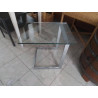 BOUT DE CANAPE DESIGN VERRE & CHROME 