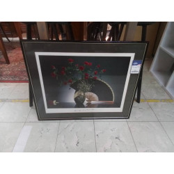 CADRE EVENTAIL ET VASE 82 X...