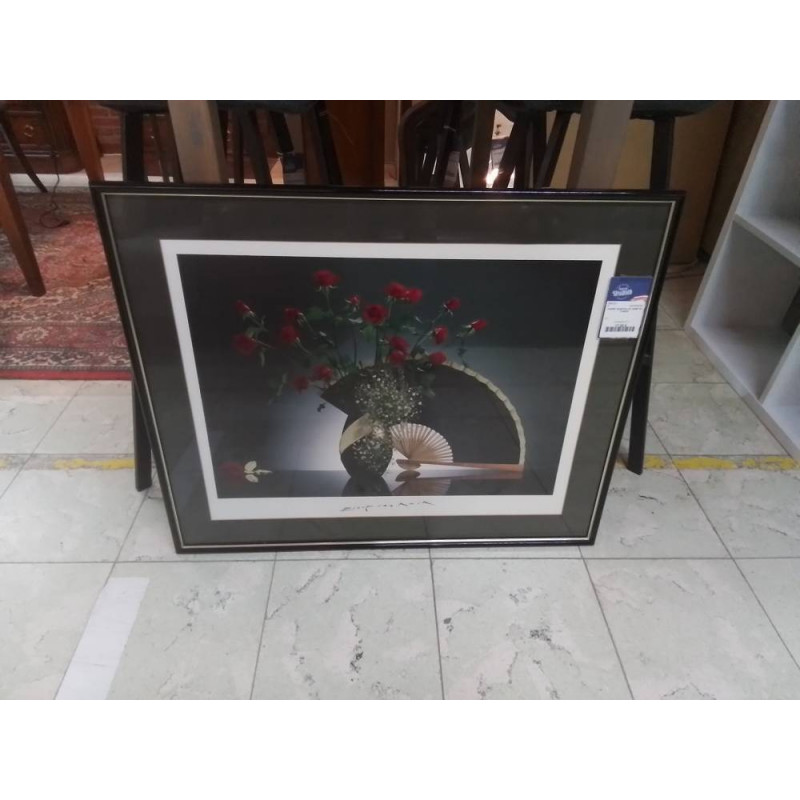 CADRE EVENTAIL ET VASE 82 X 68CM