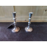 BOUGEOIRS METAL ARGENTE VINTAGE LA PAIRE