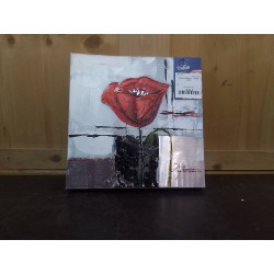 TOILE COQUELICOT SIGNE 30X30
