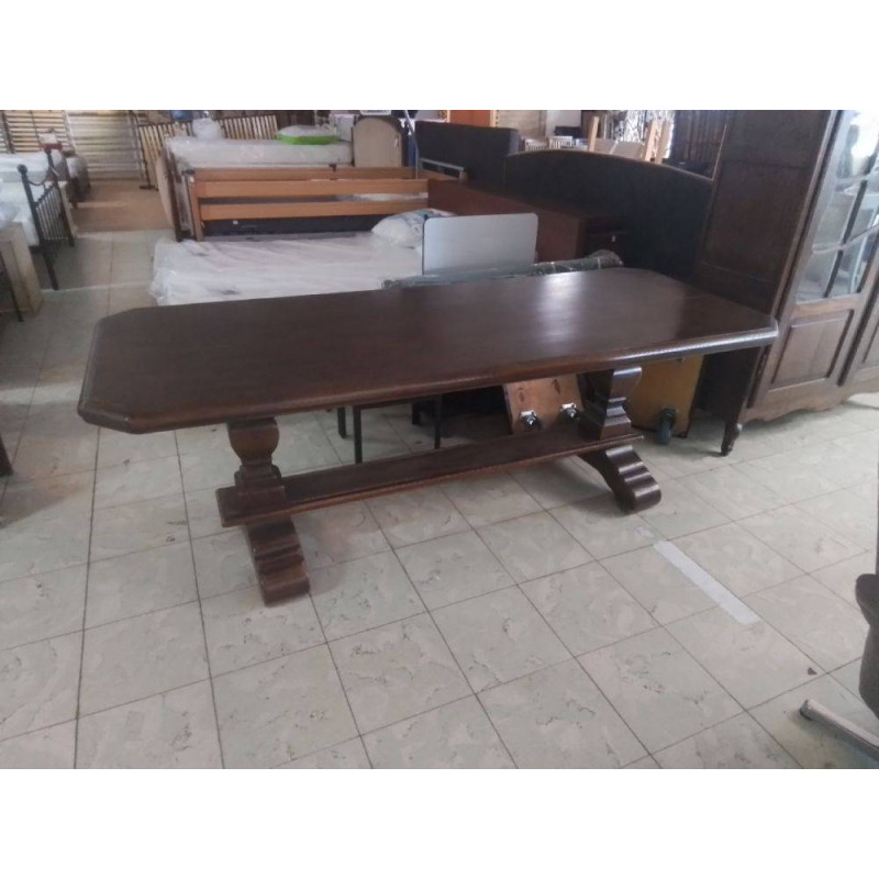 TABLE STYLE GAUMAISE CHENE MASSIF RUSTIQUE 