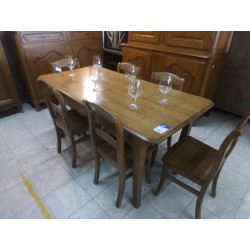 TABLE RECTANGULAIRE CHENE MASSIF CHEVILLEE