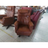 FAUTEUIL RELAX ELECTRIQUE PIVOTANT CUIR BRUN