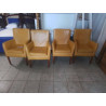 SERIE DE 4 CHAISES SIMILI CUIR MOUTARDE 