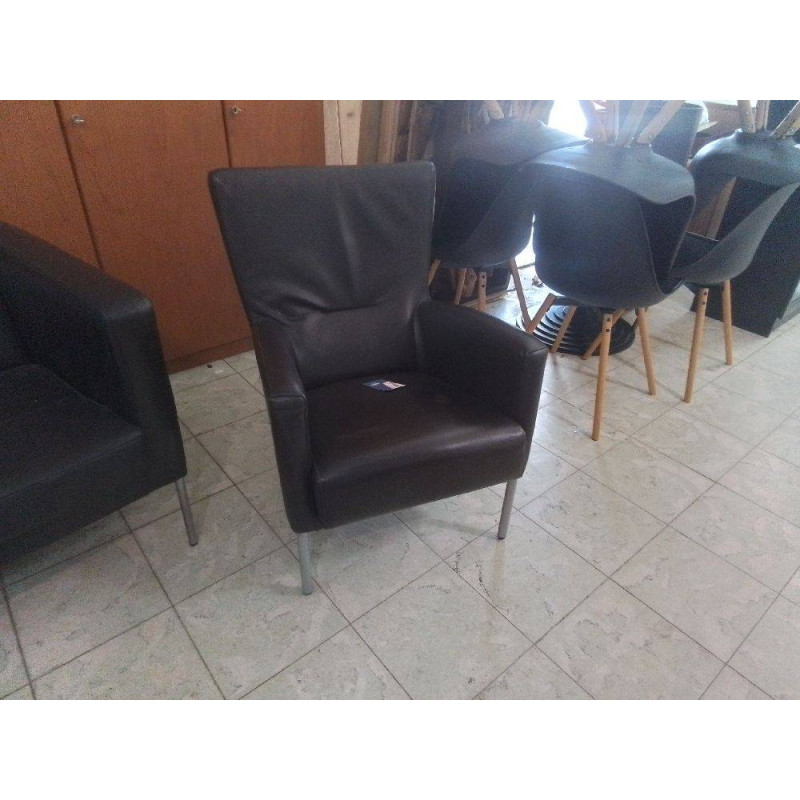 FAUTEUIL CLUB SIMILI CUIR NOIR