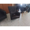 FAUTEUIL CLUB SIMILI CUIR NOIR