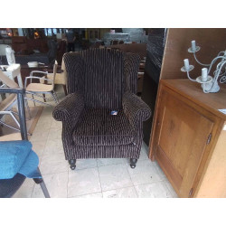 FAUTEUIL CLUB TISSU LIGNE BRUN