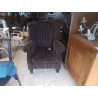 FAUTEUIL CLUB TISSU LIGNE BRUN