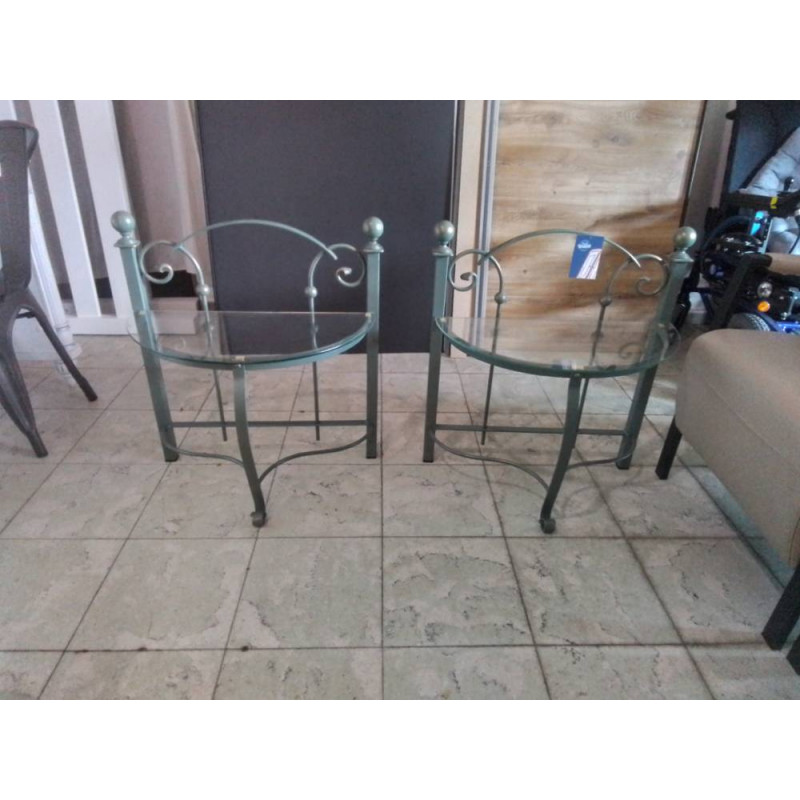 TABLE DE NUIT FER FORGÉ LA PAIRE 