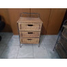 MEUBLE BAS 3 TIROIRS OSIER ET METAL 