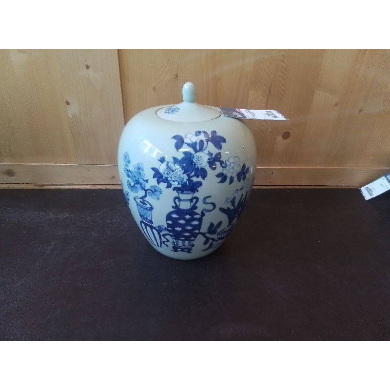 VASE COUVERT ASIATIQUE CERAMIQUE