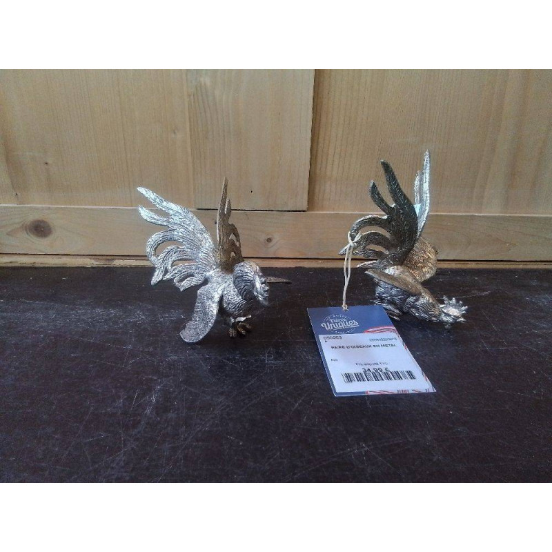 PAIRE D\'OISEAUX EN METAL