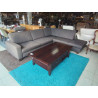 CANAPE D’ANGLE TISSU BRUN