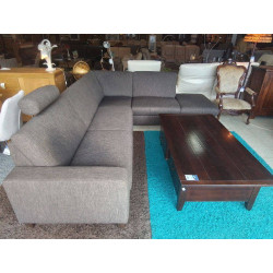 CANAPE D’ANGLE TISSU BRUN