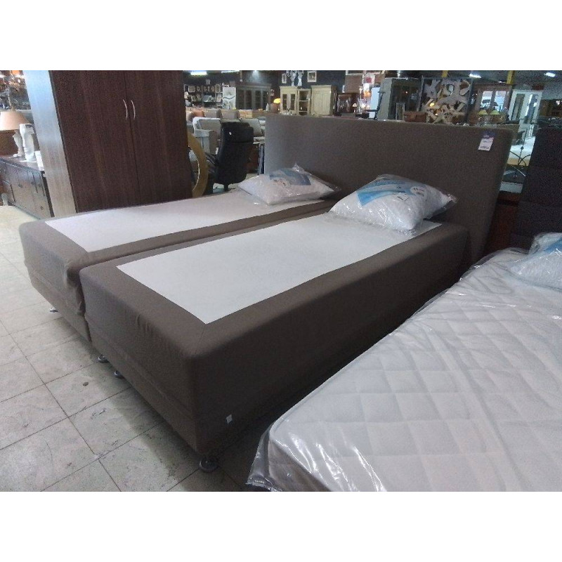 LIT BOXSPRING ELECTRIQUE 180X200 TISSU BRUN 
