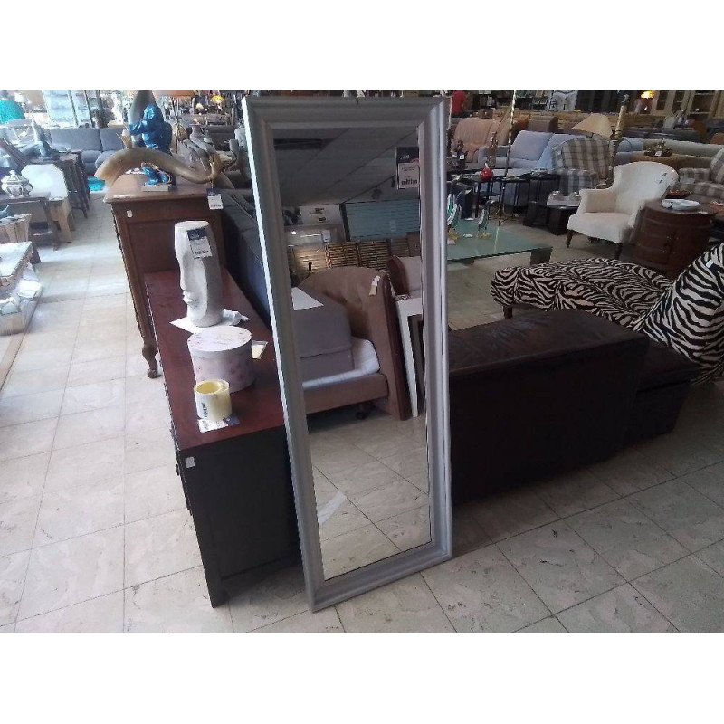MIROIR CADRE METAL ARGENTÉ 50X140