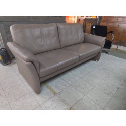 CANAPE 2 PLACES CUIR TAUPE 
