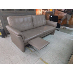 CANAPE 2 PLACES CUIR TAUPE 